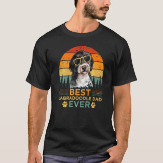 Manar Retro Stil Best Labradoodle Pappa Aldrig Far T Shirt