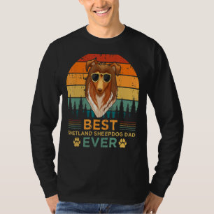 Manar Retro Stil Best Shetland Sheepdog Pappa någo T Shirt