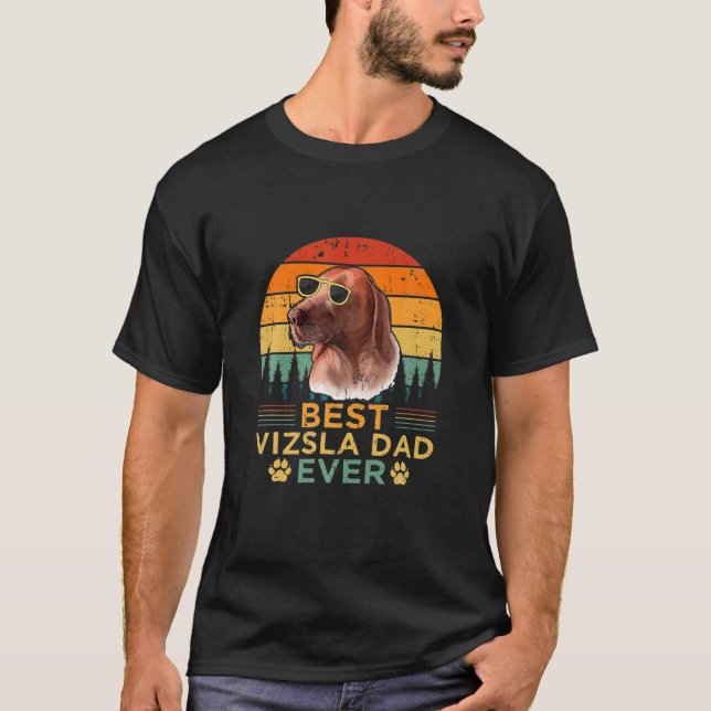 Manar Retro Stil Best Vizsla Pappa Aldrig Fars dag T Shirt (Framsida)