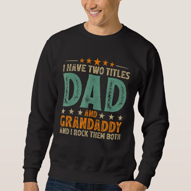 Manar Retro Stil I har två titlar Pappa och morfar Lång Ärmad Tröja (Framsida)