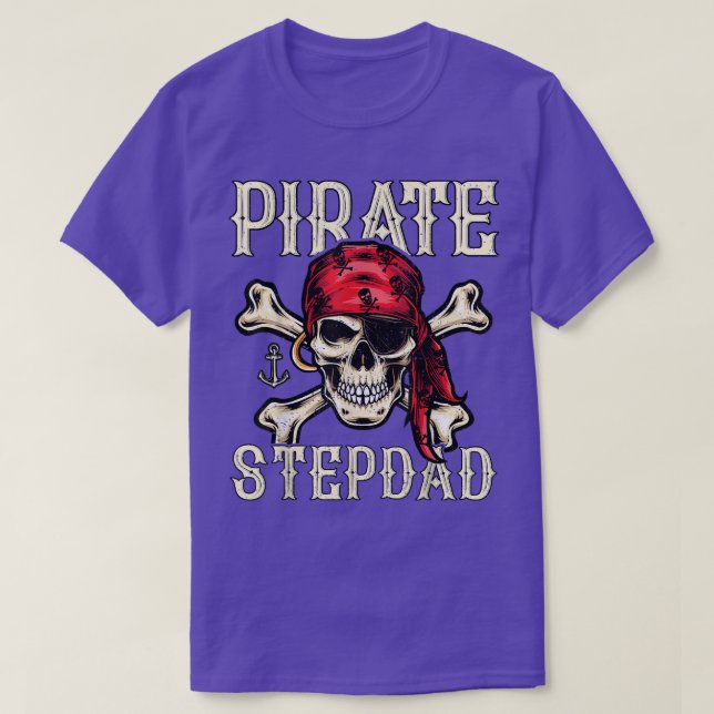 Manar Retro Stil Skull Skeleton Pirat Stepdad Tjoc T Shirt (Design framsida)
