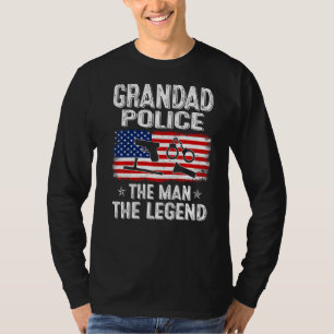 Manar Retro Us Flagga Farad Police Fars dag T Shirt