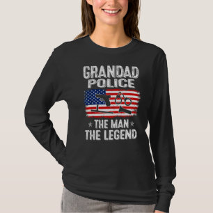 Manar Retro Us Flagga Farad Police Fars dag T Shirt