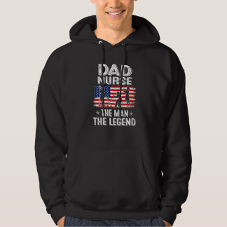 Manar Retro Us Flagga Pappa Nurse Lege Hoodie