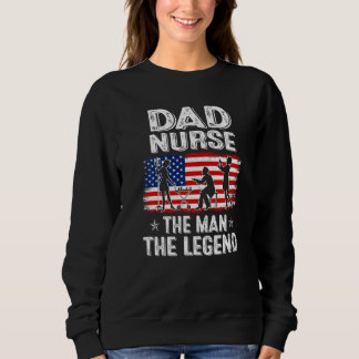 Manar Retro Us Flagga Pappa Nurse Lege T Shirt