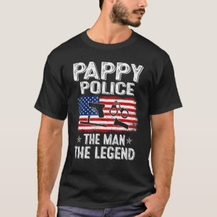 Manar Retro US Flagga Pappy Police Fars dag L. T Shirt