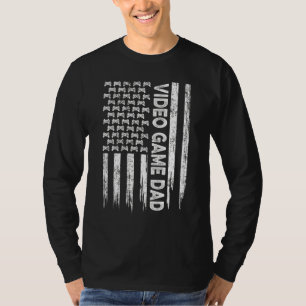 Manar Retro USA Amerikanska Flagga Video Game Papp T Shirt