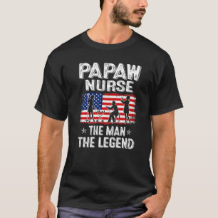 Manar Retro USA Flagga Papaw Nurse Le Le Fars dag T Shirt