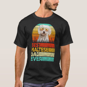 Manar Retro Vintage Bästa maltesiska Pappa Alltid T Shirt
