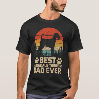 Manar Retro Vintage Best Airedale Terrier Pappa nå T Shirt