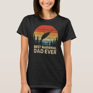 Manar Retro Vintage Best Narwhal Pappa hela Far T Shirt