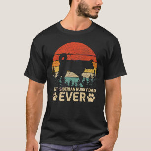 Manar Retro Vintage Best Siberian husky Pappa någo T Shirt