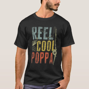 Manar Retro Vintage Reel Coola Poppa Fishing Far" T Shirt