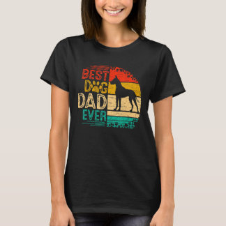 Manar Retro Vintage Sunset Best Dane Hund Pappa nå T Shirt