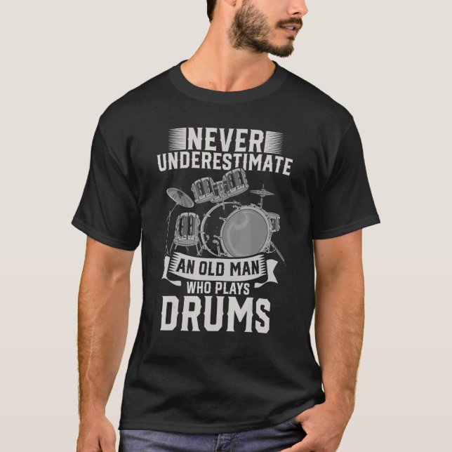 Manar Retrött Drummer Music Pension Musician Dr. T Shirt (Framsida)