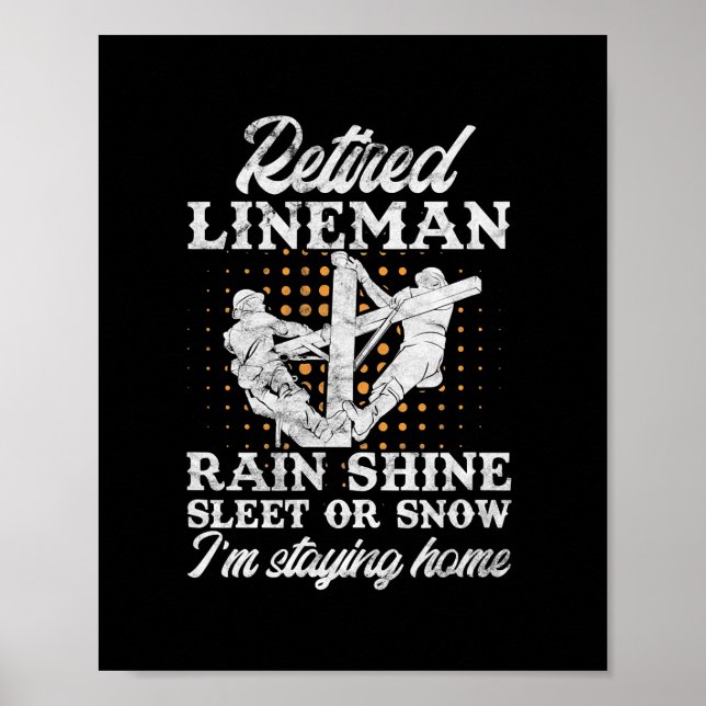 Manar Retrött Lineman LineWorkers Pension Poster (Framsidan)
