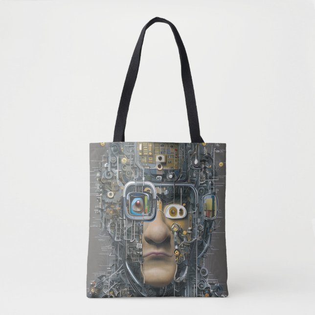 Manar Robot Technology Masculine Man Purse Bag Tygkasse (Framsida)