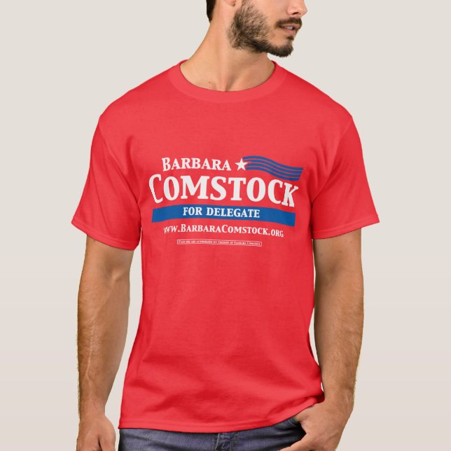 Manar (röd) Barbara Comstock för VA-delegat Tee Shirt (Framsida)