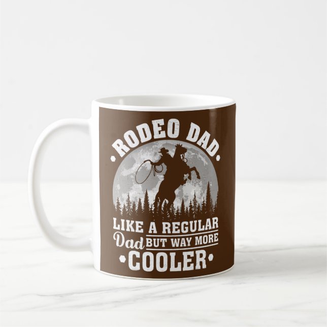 Manar Rodeo Pappa som en vanlig Pappa Funny Rodeo Kaffemugg (Vänster)