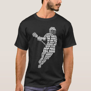 Manar rolig grafisk T-tröja för Lacrossefigur T-shirt