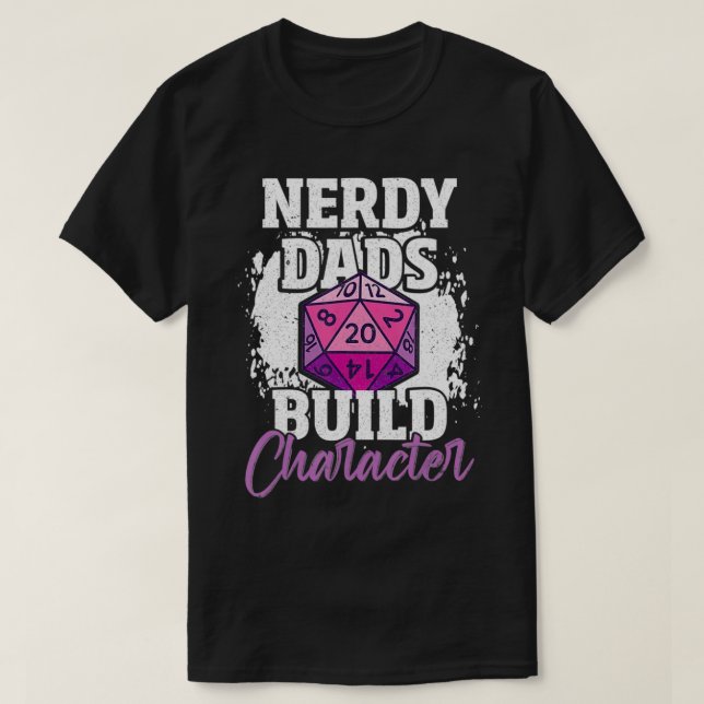 Manar Roligt Roll Spela spel Pappa Citote Nerdy Pa T Shirt (Design framsida)