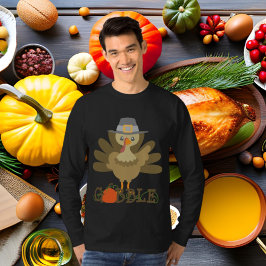 Manar roligt Thanksgiving kalkongaffel t-shirt