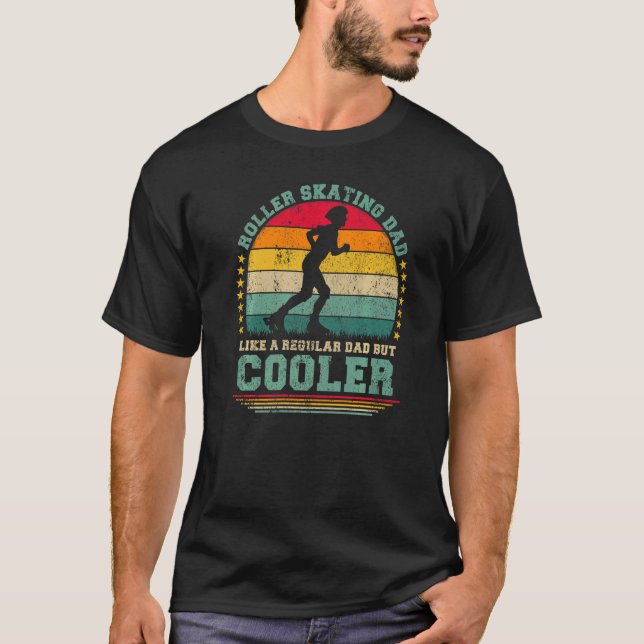 Manar Roller Skating Pappa som en vanlig Pappa Far T Shirt (Framsida)