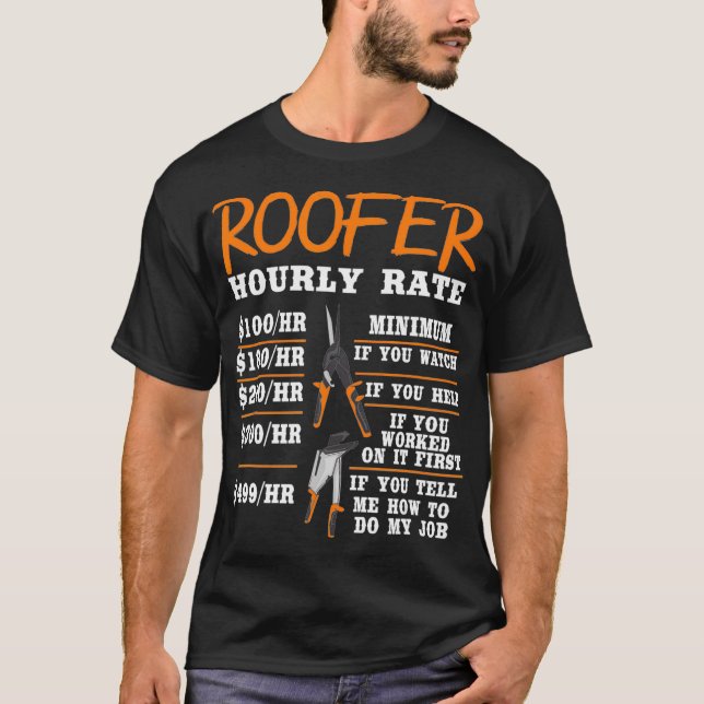 Manar Roofer Gift Funny Construction Worker Rate T Shirt (Framsida)