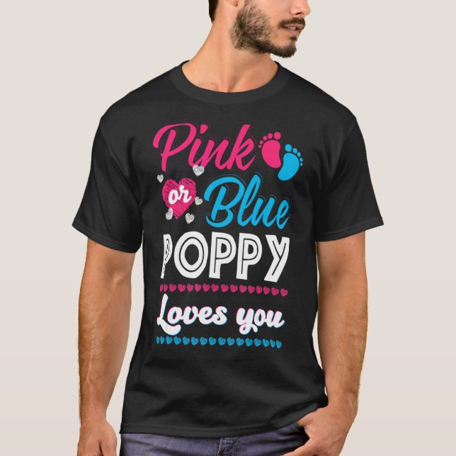 Manar Rosa eller Blå vallmo Kärlek du Gender Visa  T Shirt (Framsida)