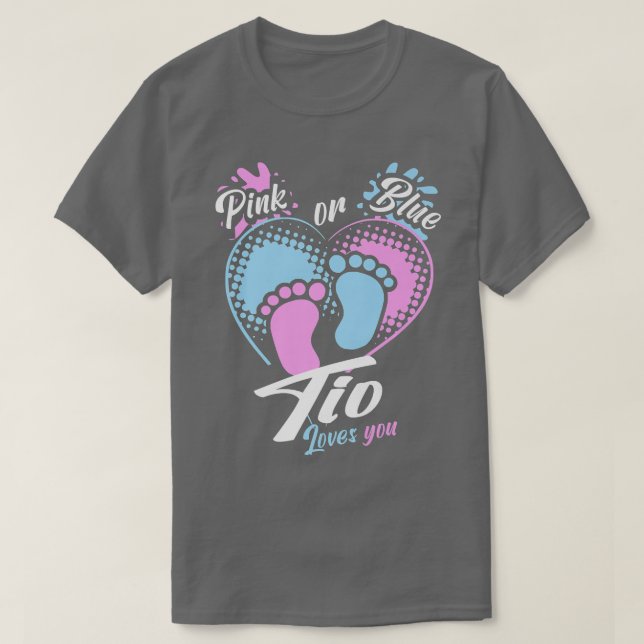 Manar Rosa eller Blue Tio Kärlek Du Gender Visa de T Shirt (Design framsida)