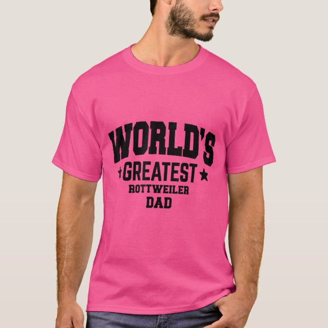 Manar Rottweiler Hund Pappa T Shirt (Framsida)