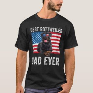 Manar Rottweiler Pappa American Flagga Hundägare R T Shirt