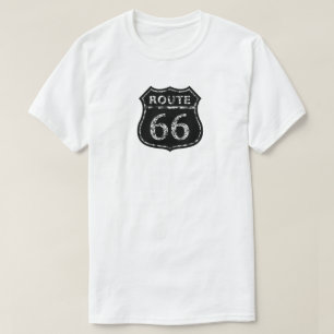 Manar ROUTE 66 BLACK GRUNGE SIGN Ringer T-Shirt