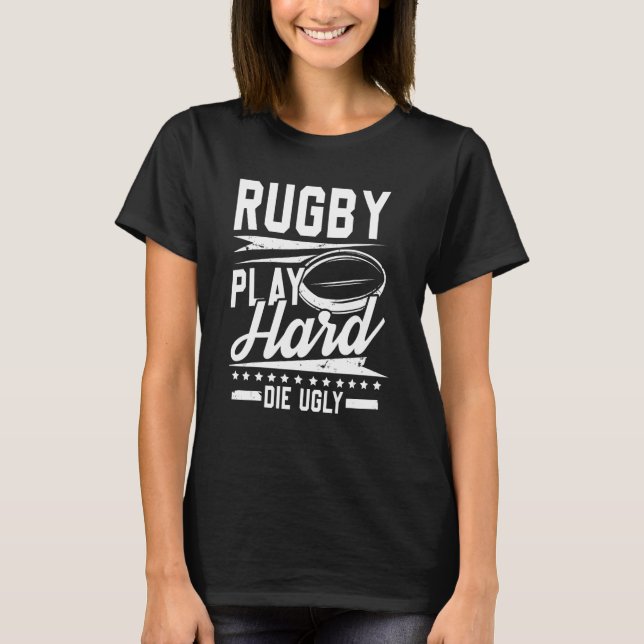 Manar Rugby spelar en hård, ful årstidsspelare T Shirt (Framsida)
