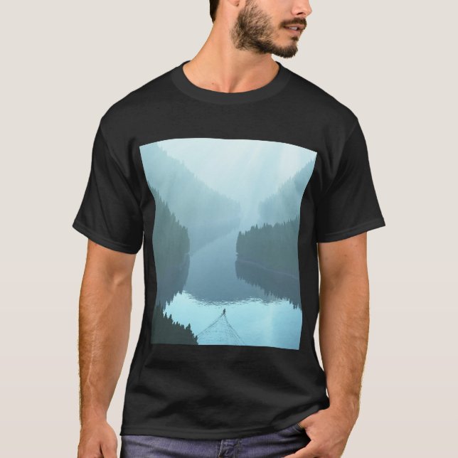 Manar s svarta T-shirt med bilden "Draney Inlet" (Framsida)