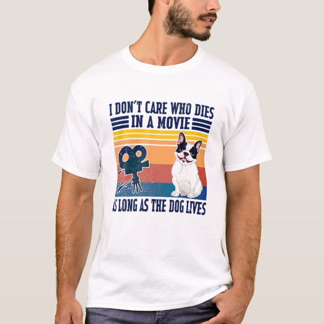 Manar så länge Hund lever frenchie Rolig hund L T Shirt (Framsida)