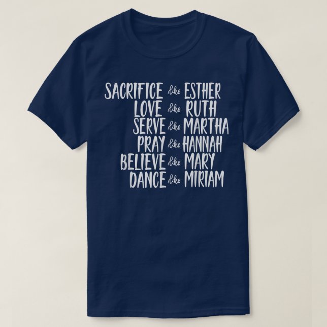 Manar Sacrifice som Esther Christian Bible Kärlek  T Shirt (Design framsida)