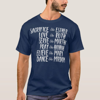Manar Sacrifice som Esther Christian Bible Kärlek T Shirt