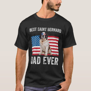Manar Saint Bernard Pappa American Flagga St Berna T Shirt