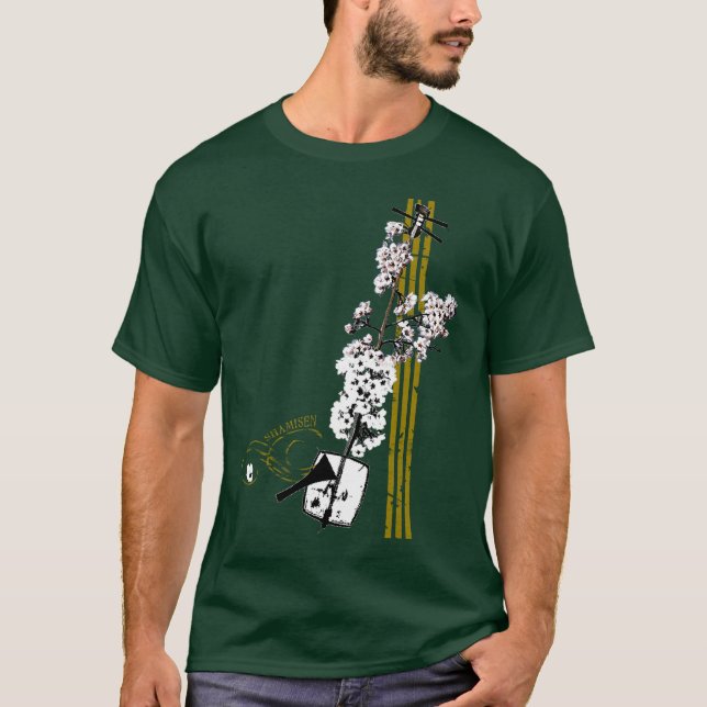 Manar Sakura Shamisen T-shirt (Framsida)