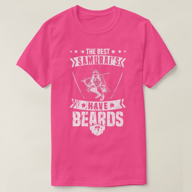 Manar Samurai Warrior Beard Sword Art Japansk Fig T Shirt (Design framsida)