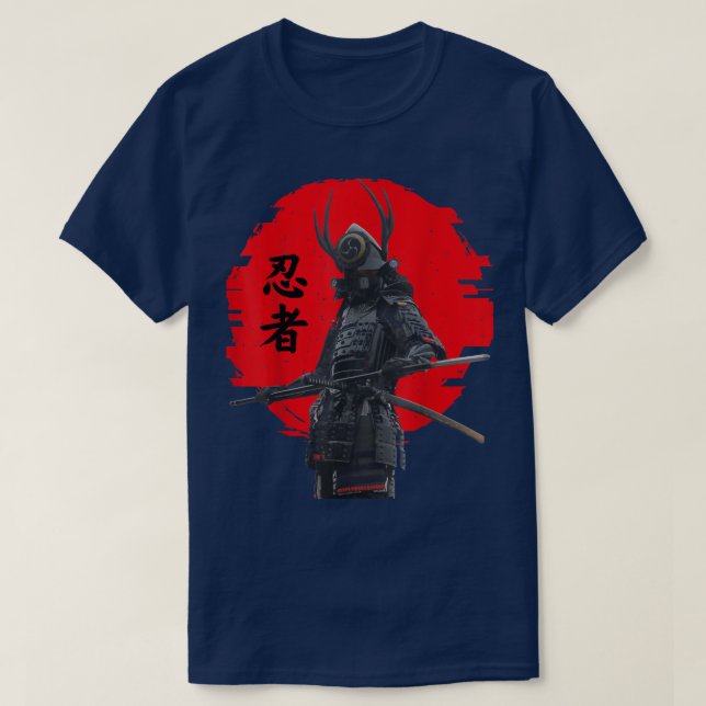 Manar Samurai Warrior med Sword, Japanska Samurai  T Shirt (Design framsida)