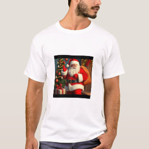 "Manar Santa Lycklig jul T-Shirt - Festive Hol