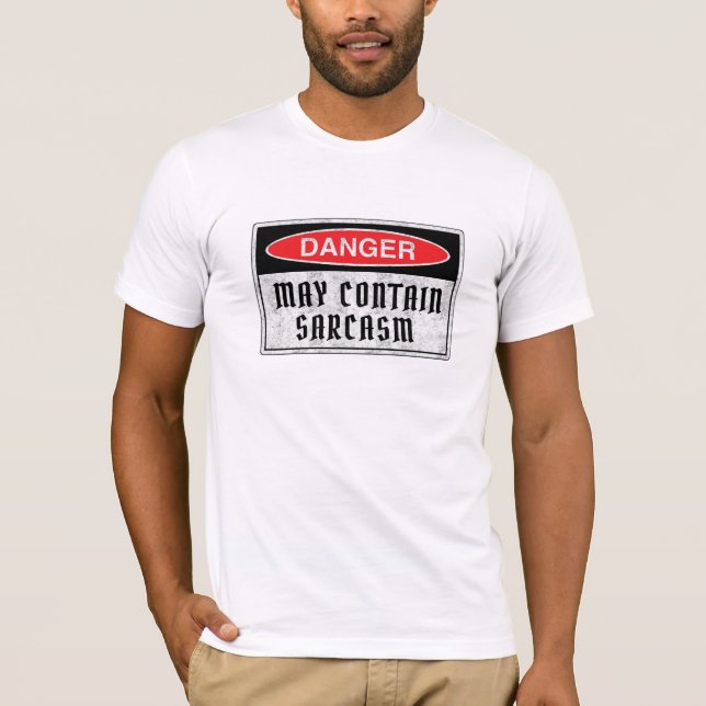 Manar Sarcasm Warning Hett Bod Boykompis shirt T (Framsida)