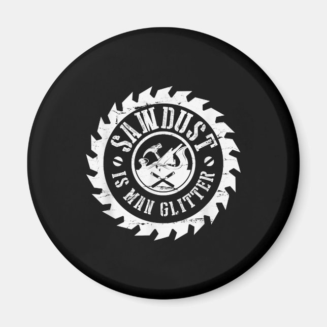 Manar Sawdust är Glitter Woodworking Carpenter Magnet (Framsidan)