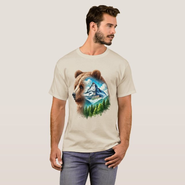 Manar Scenia Bear Land T-Shirt (Hel framsida)
