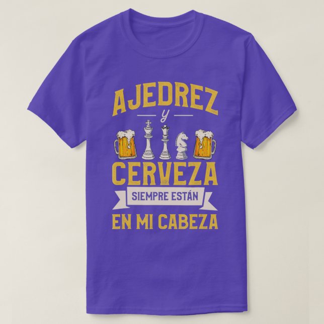 Manar schack och öl alltid i mitt huvud t shirt (Design framsida)