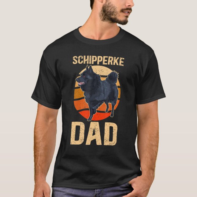 Manar Schipperke Pappa Schipperkes Hundägare Schip T Shirt (Framsida)