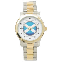 Manar Scotland Flagga Oversized Two-Tone Watch Armbandsur