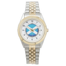 Manar Scotland Flagga Two-Tone Bracelet Watch